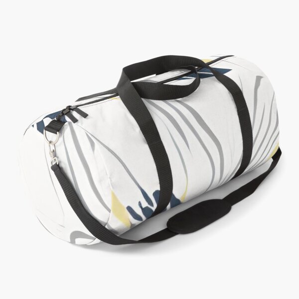 Item preview, Navy Grey and Yellow Whisps on White designed and sold by BubbleGalaxy.