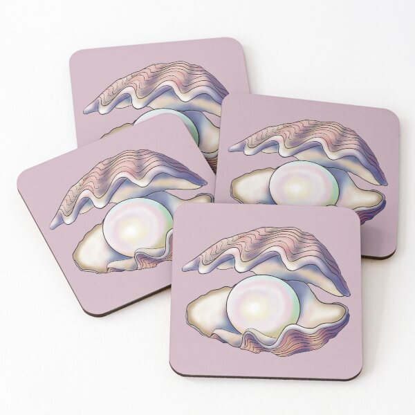 Item preview, Oyster with Pearl, Colorful Illustration of Seashell with Pearl designed and sold by mermaidronnie.