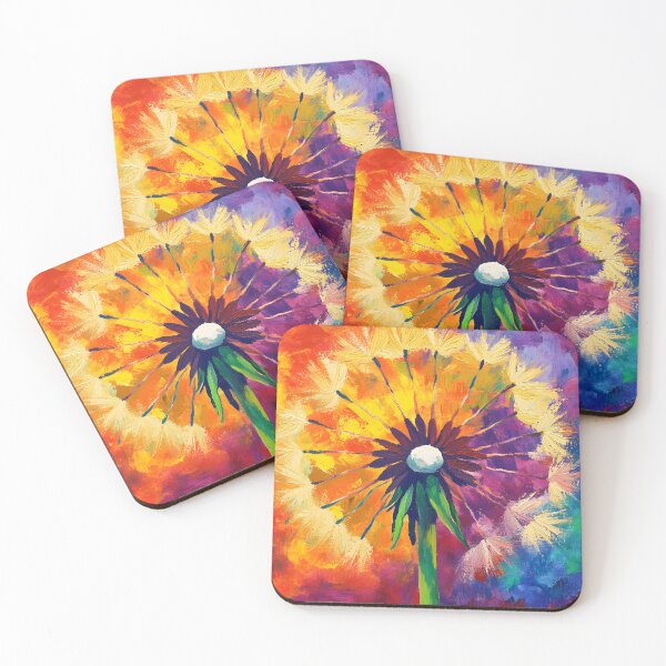 Item preview, Kaleidoscopic Dandelion Surrounded by Explosions of Color Contrasted Against a Dynamic Background designed and sold by OlfactoART Studio.