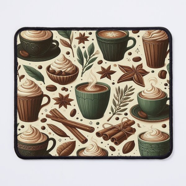 Item preview, Winter Coffee and Hot Beverage Doodle Pattern designed and sold by Imaginarium of Chaos falcon88 .
