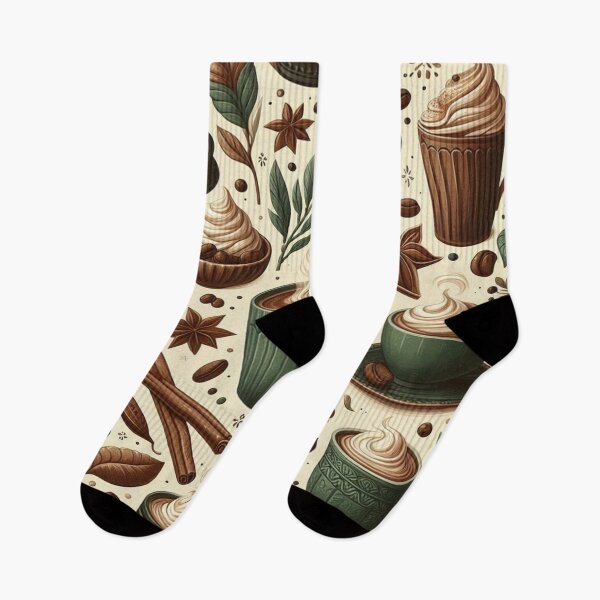 Item preview, Winter Coffee and Hot Beverage Doodle Pattern designed and sold by Imaginarium of Chaos falcon88 .