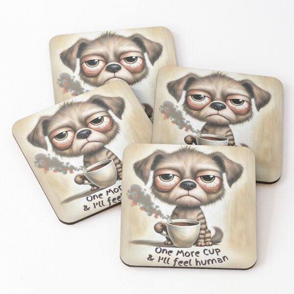 Item preview, Groggy Pup with Coffee – Mornings Are Ruff! designed and sold by gleefulme.