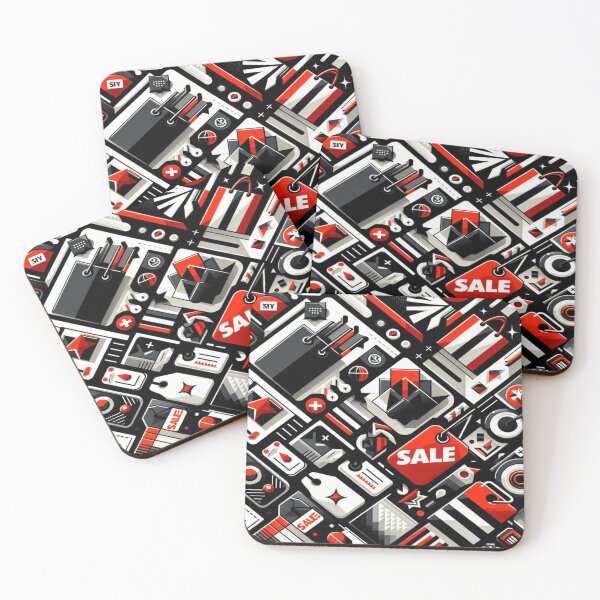 Item preview, Black Friday / Shopping Doodle Pattern designed and sold by Imaginarium of Chaos falcon88 .