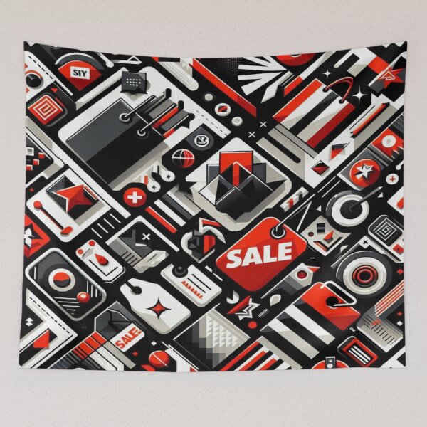 Item preview, Black Friday / Shopping Doodle Pattern designed and sold by Imaginarium of Chaos falcon88 .