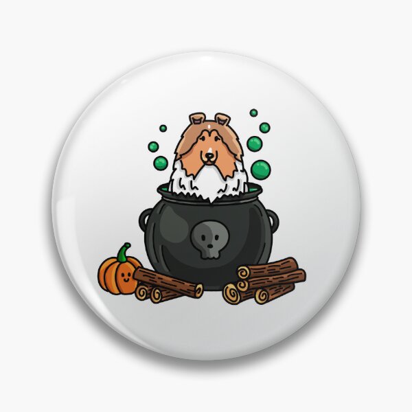 Item preview, Halloween Witch Cauldron Rough Collie Sable designed and sold by Melissa Thereliz.