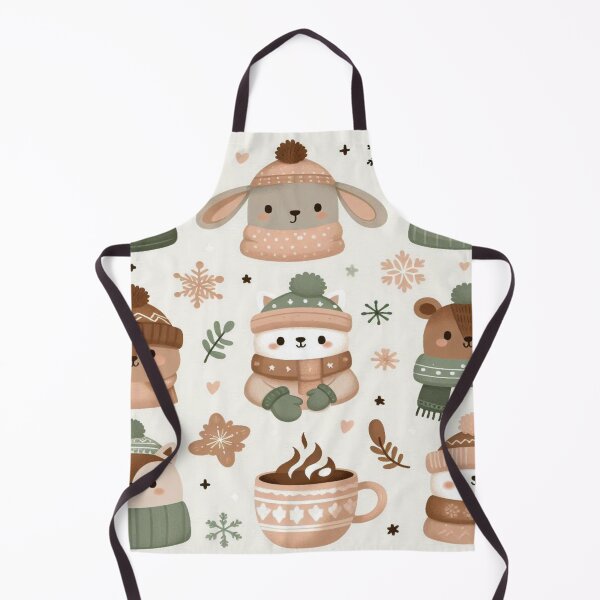 Item preview, Cozy Animals in Winter Clothes Doodle Pattern designed and sold by Imaginarium of Chaos falcon88 .