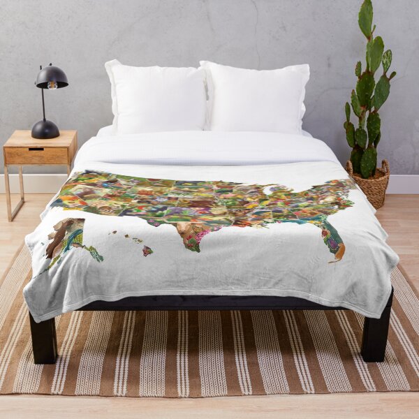 Item preview, BIg USA MAP with animals, flowers, symbols and wildlife of each state designed and sold by Life-A-Round.