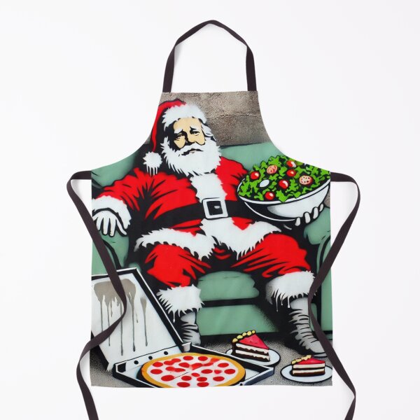 Item preview, Unhappy Santa with a Salad - Santa's - New year Resolution designed and sold by Blink Art Studio.