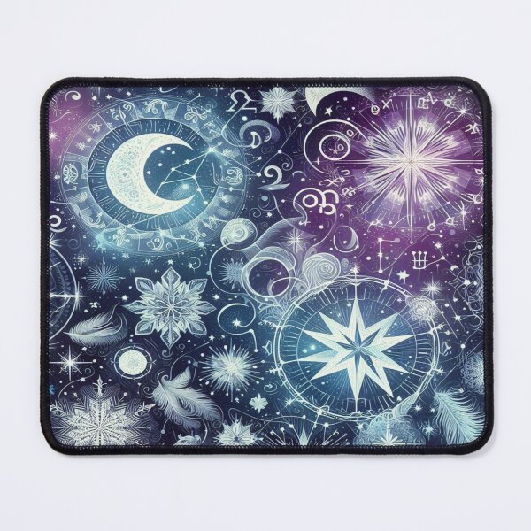 Item preview, Winter Zodiac and Astrology Doodle Pattern designed and sold by Imaginarium of Chaos falcon88 .