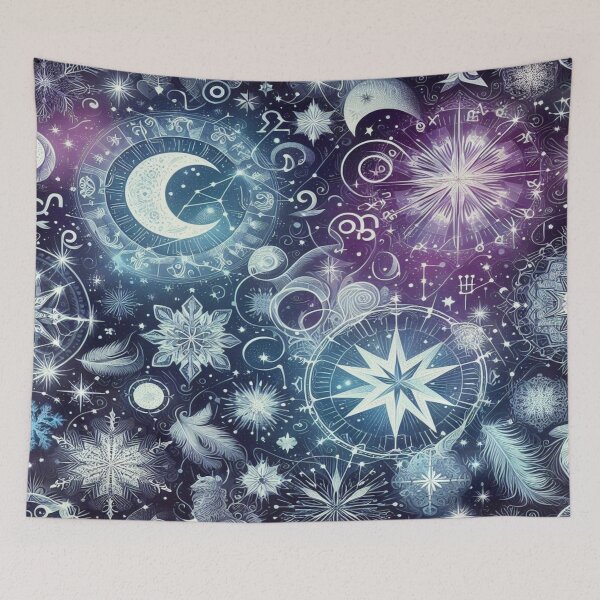Item preview, Winter Zodiac and Astrology Doodle Pattern designed and sold by Imaginarium of Chaos falcon88 .