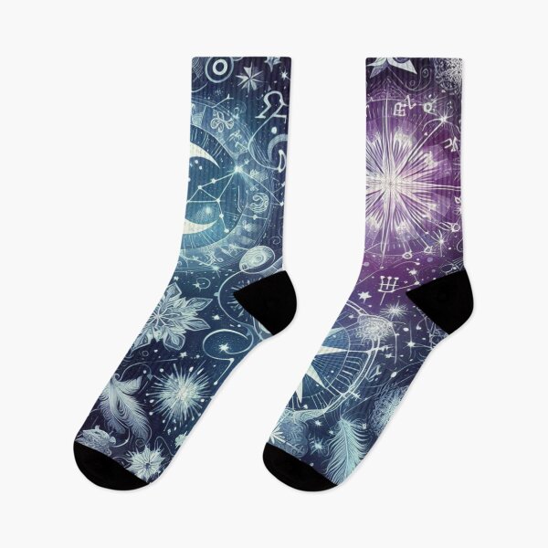 Item preview, Winter Zodiac and Astrology Doodle Pattern designed and sold by Imaginarium of Chaos falcon88 .