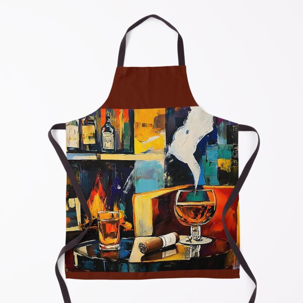 Item preview, Acogedor salón de puros con copa de licor y una cálida chimenea Arte abstracto digital generado por IA designed and sold by OlfactoART Studio.