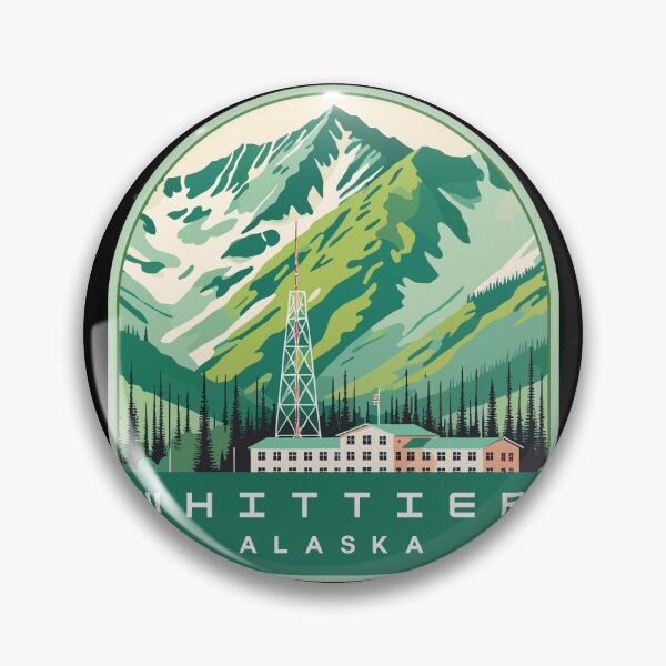 Artikelvorschau, Whittier, Alaska, Retro-Skyline entworfen und verkauft von MaateoDesign.