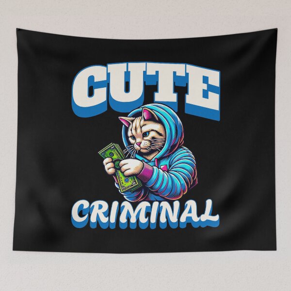 Item preview, Cute Cat Design - Cute Criminal designed and sold by ReneMM.