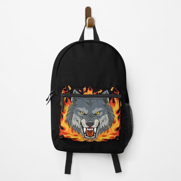 Item preview, 02 Evil Lone Wolf Pack Wolves Head Fire Flames designed and sold by Margarita-Art.