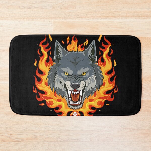 Item preview, 02 Evil Lone Wolf Pack Wolves Head Fire Flames designed and sold by Margarita-Art.