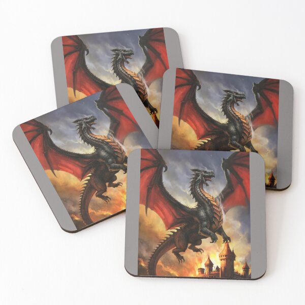 Item preview, Dragon over the burning castle designed and sold by RainbowProjects.