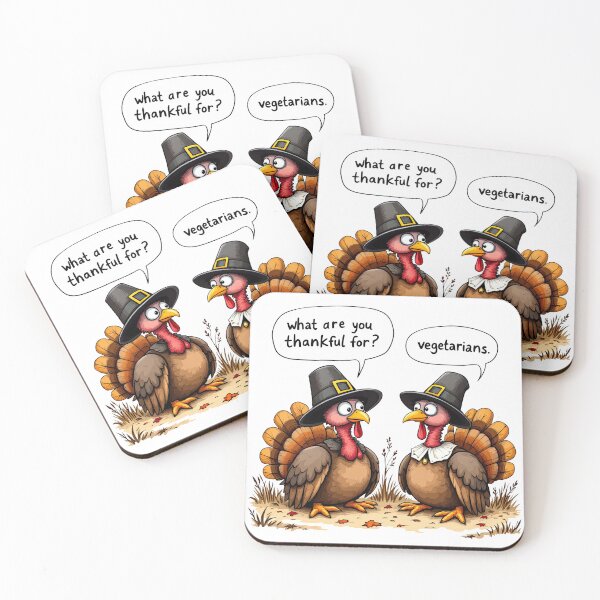 Item preview, Funny Thanksgiving Turkey Cartoon – Thankful for Vegetarians designed and sold by jeasolar.
