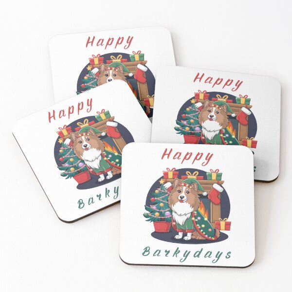 Item preview, Happy Barkydays Shetland Sheepdog Christmas designed and sold by FunnyShop4you.