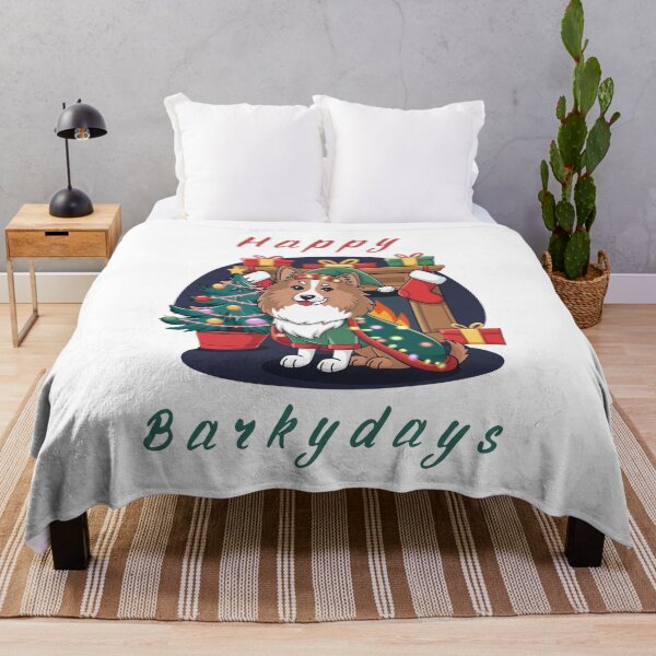 Item preview, Happy Barkydays Shetland Sheepdog Christmas designed and sold by FunnyShop4you.