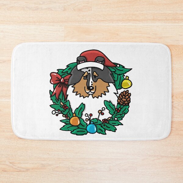 Item preview, Christmas Wreath Rough Collie Blue Merle designed and sold by Melissa Thereliz.