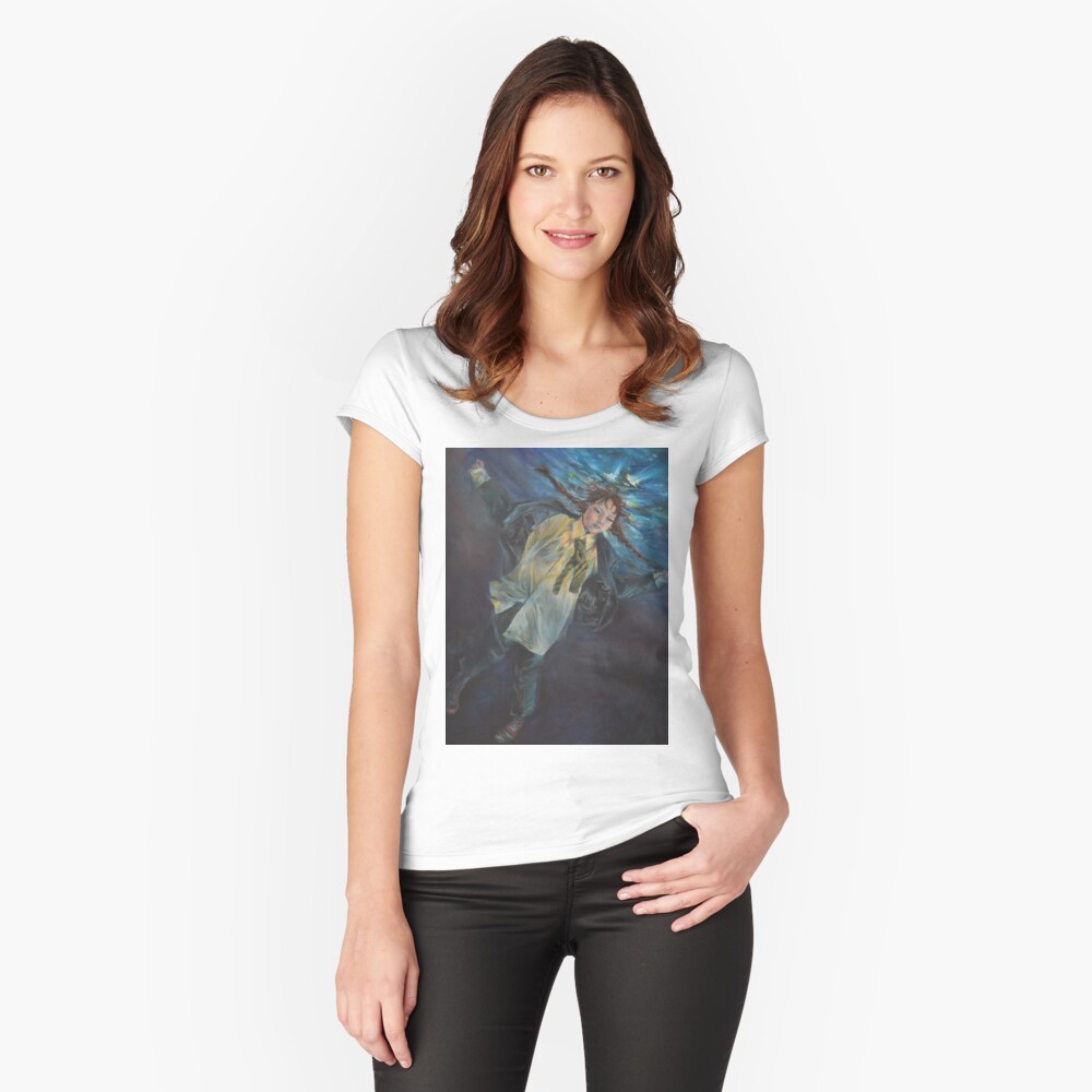 Item preview, Fitted Scoop T-Shirt designed and sold by catedolphinart.