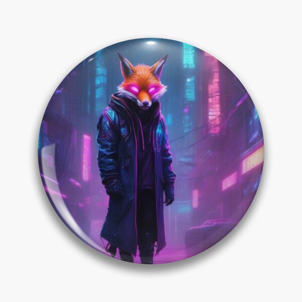 Item preview, Cyber Ninja Fox in Neon Alley designed and sold by MarkLines.