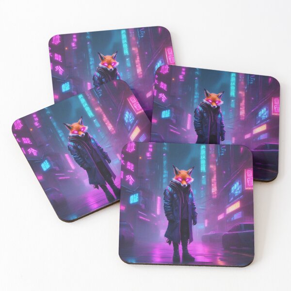 Item preview, Cyber Ninja Fox in Neon Alley designed and sold by MarkLines.