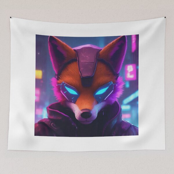 Item preview, Cyber Ninja Fox in Neon Alley designed and sold by MarkLines.