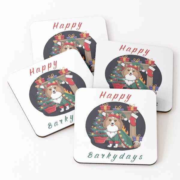 Item preview, Happy Barkydays Shetland Sheepdog Christmas designed and sold by FunnyShop4you.
