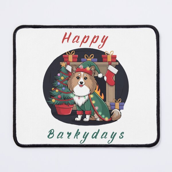 Item preview, Happy Barkydays Shetland Sheepdog Christmas designed and sold by FunnyShop4you.