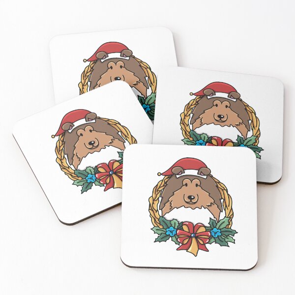 Item preview, Christmas Wreath Rough Collie Sable designed and sold by Melissa Thereliz.