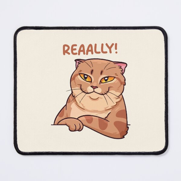 Item preview, Curious Cat Cartoon - Funny "Really" Expression for Cat Lovers designed and sold by -DEEWOLF-.