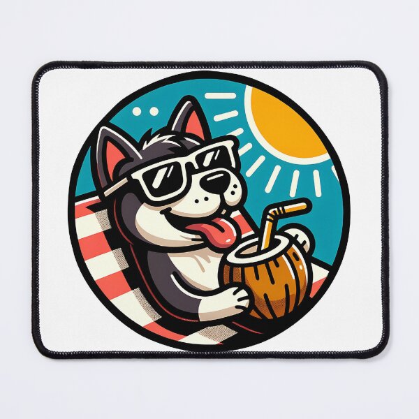 Item preview, Chill Dog Enjoys Coconut on Beach designed and sold by Olivia-Icon.