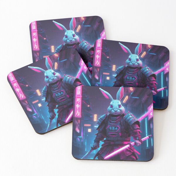 Item preview, Samurai Rabbit in Neon Armor designed and sold by MarkLines.