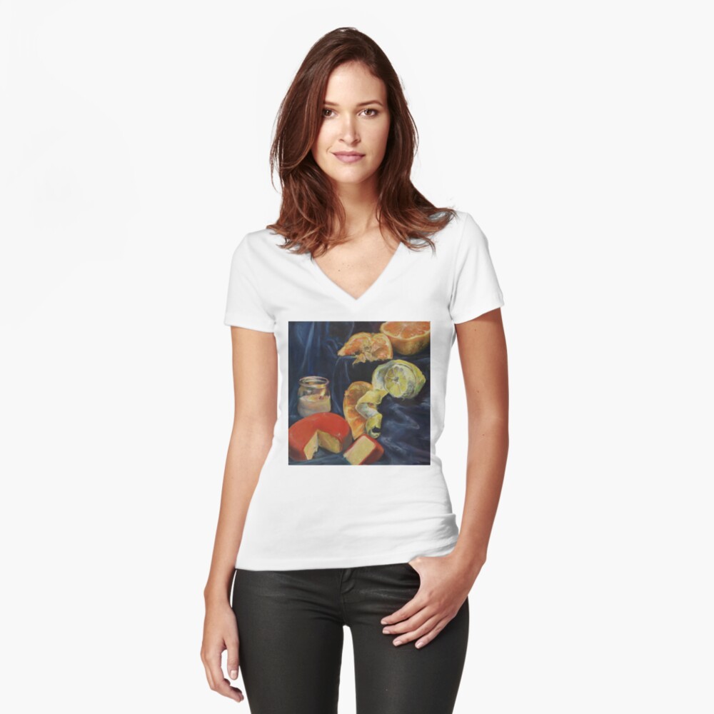 Item preview, Fitted V-Neck T-Shirt designed and sold by catedolphinart.