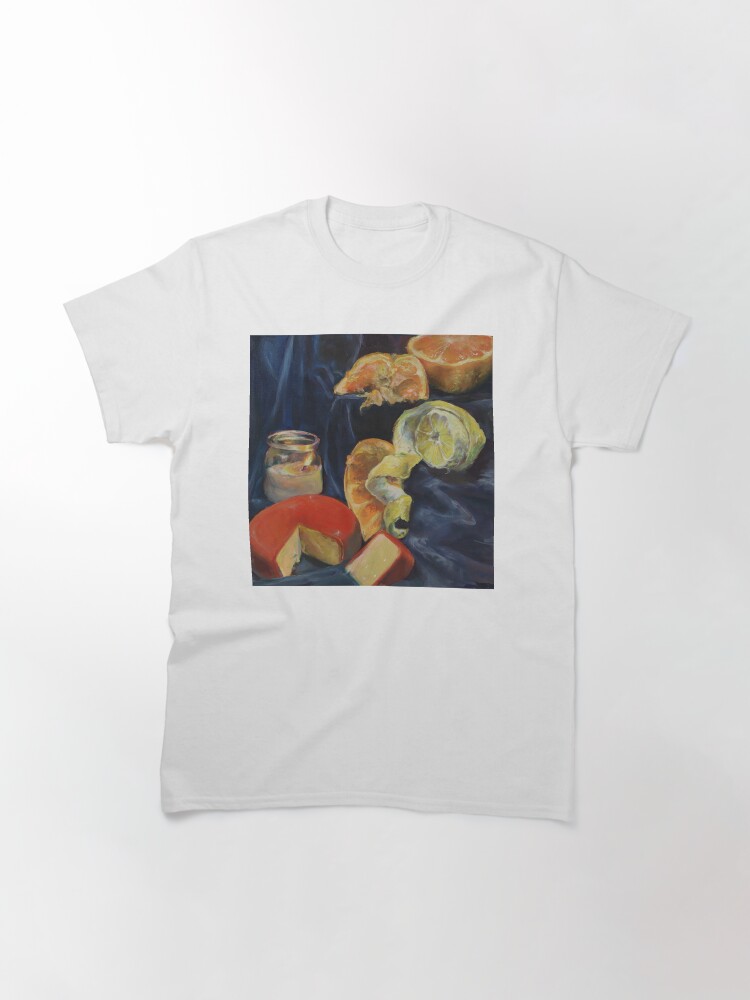 Thumbnail 3 of 7, Classic T-Shirt, Descending Still Life designed and sold by catedolphinart.