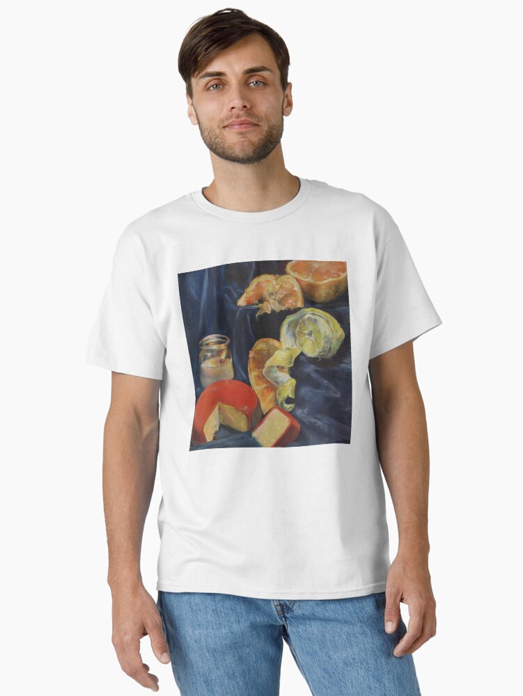 Thumbnail 2 of 7, Classic T-Shirt, Descending Still Life designed and sold by catedolphinart.