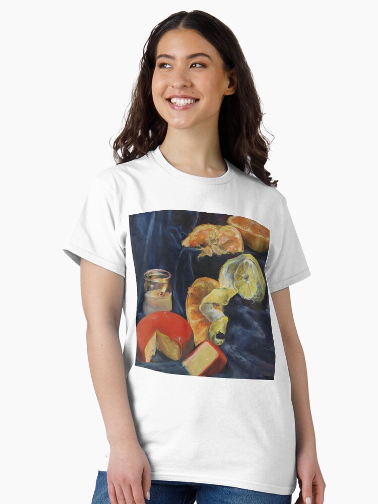 Thumbnail 1 of 7, Classic T-Shirt, Descending Still Life designed and sold by catedolphinart.