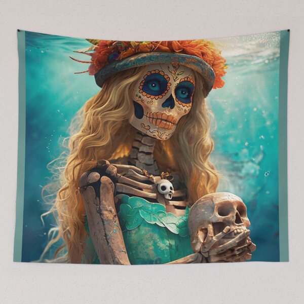 Item preview, Mermaid Skull Candy Girl designed and sold by artenvironments.