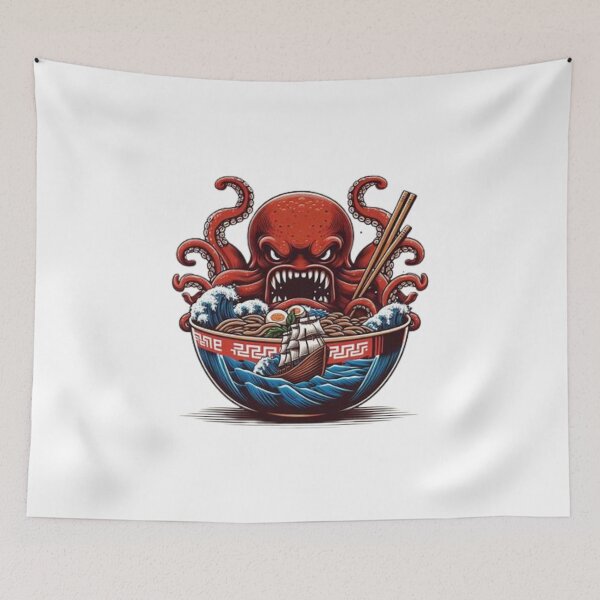 Item preview, Grumpy Kraken Eating Ramen Essential T-Shirt designed and sold by inkfluenceart.