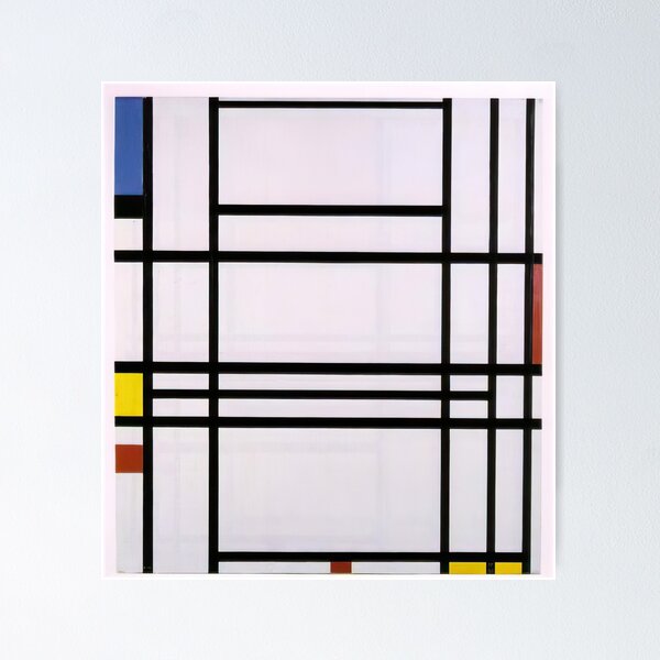 Piet Mondrian exhibition poster - Composition in Diamond Shape - museum artist - vintage fashion art print