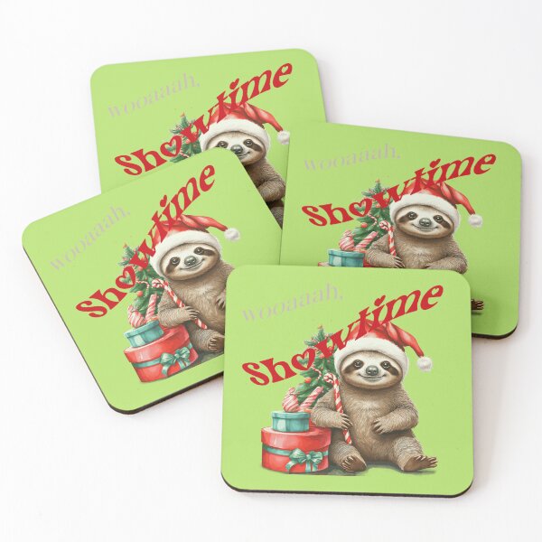 Item preview,  sloth, new sticker, showtime,new stickers, xmas sticker, kawaii sloth, xmas stickers , KAWAII,2025, holidays,gifts, sloth pillow, happy,FOODIESART, designed and sold by FOODIESART.