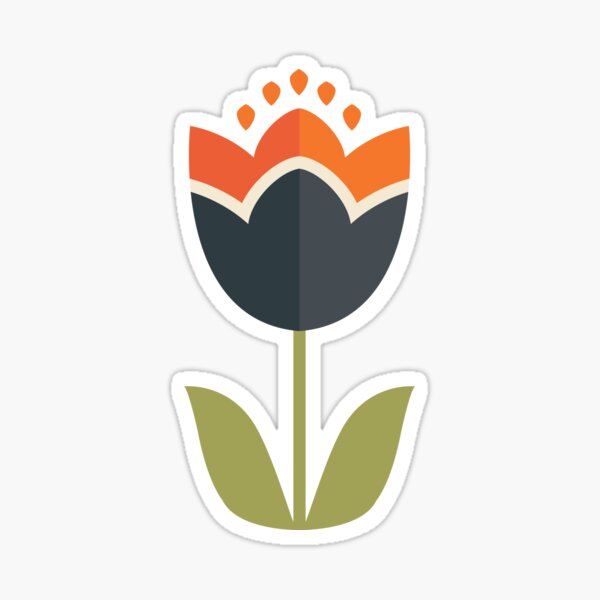 Item preview, Retro Tulip - Orange and Cream designed and sold by Daisy Beatrice.