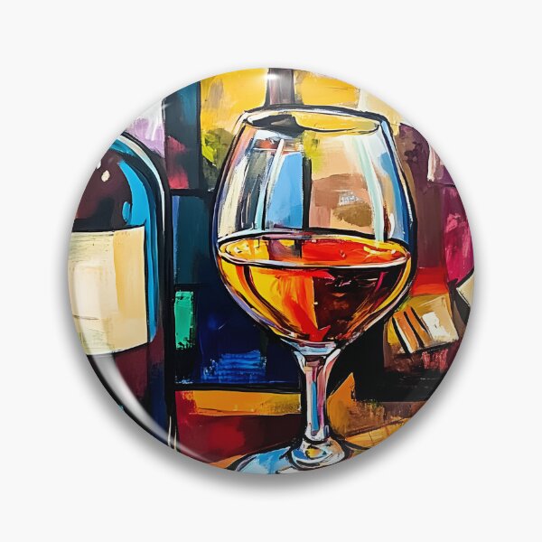 Item preview, Bottle and Glass of Wine with Vibrant Background in Rich Tones, Abstract Art AI Generated designed and sold by OlfactoART Studio.