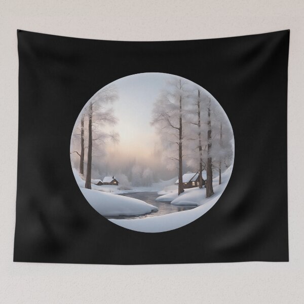 Item preview, Winter Scenery, Forest Stream designed and sold by Aquillashop.