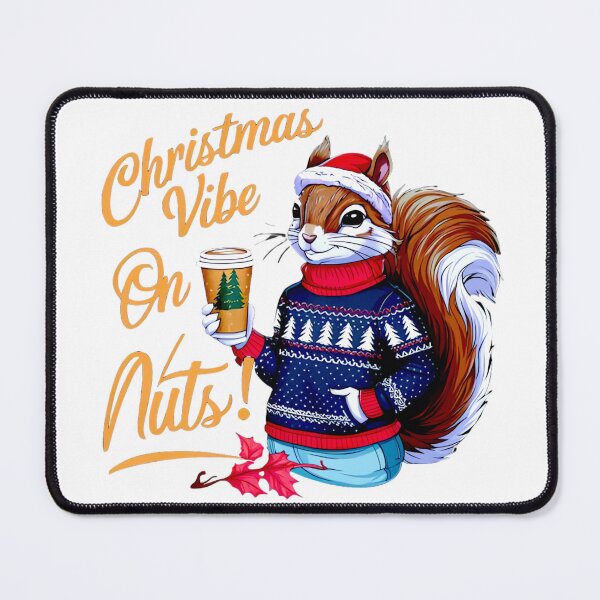 Item preview, "Festive Squirrel in Winter Sweater with Holiday Latte – Cozy Christmas Vibes" designed and sold by ARTReMi.