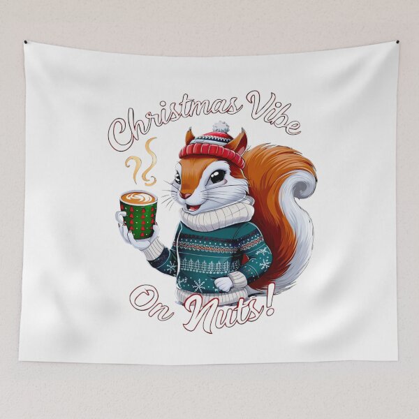 Item preview, Holiday Vibes: Cozy Squirrel with Christmas Latte designed and sold by ARTReMi.