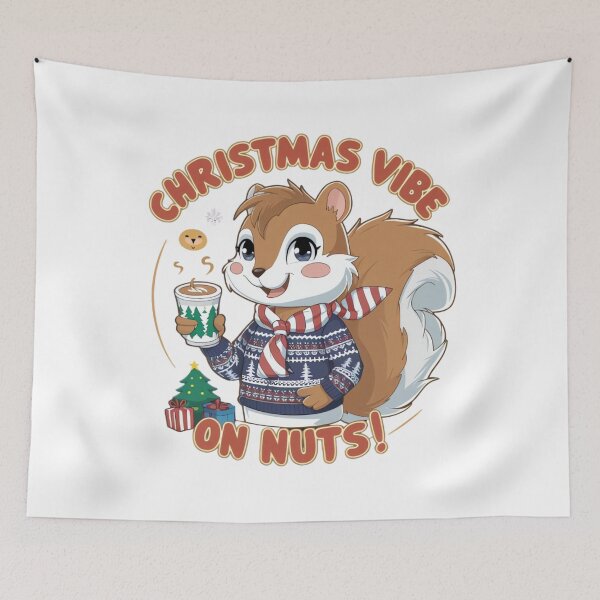 Item preview, Winter Chic Squirrel: Festive Latte & Cozy Sweater Vibes designed and sold by ARTReMi.