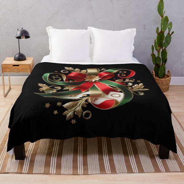 Aperçu de l'œuvre Noeud en ruban de Noël au design rouge, vert et doré créée et vendue par bonnieleigh6902.